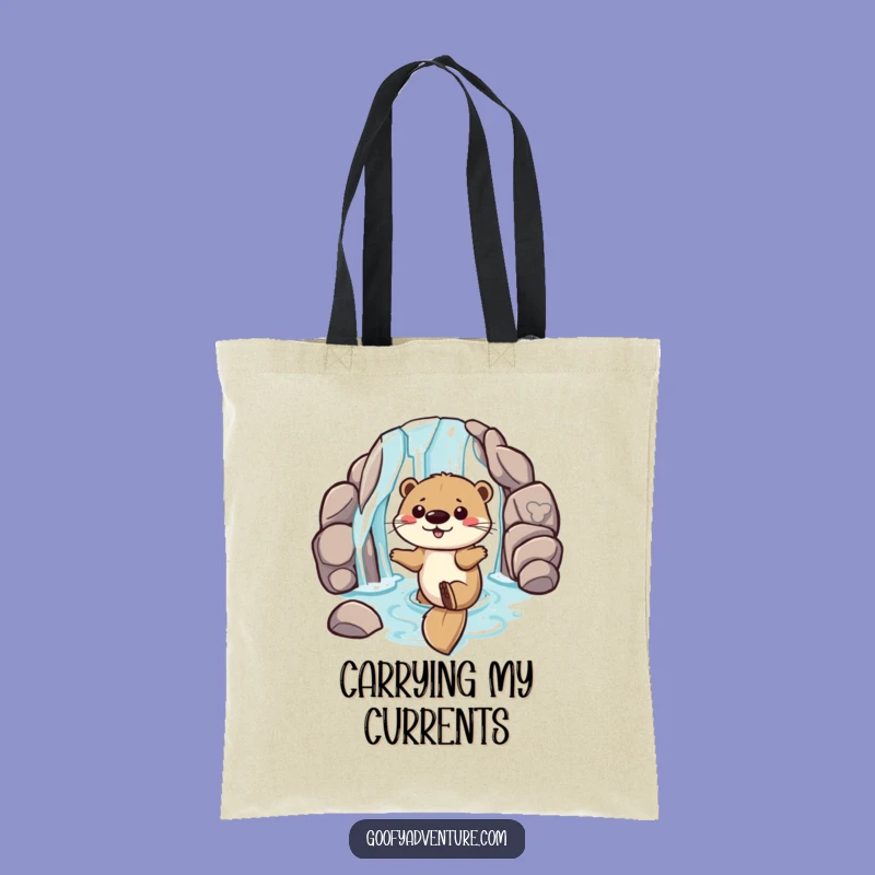 Funny Otter Tote Bag, Aquatic Adventure Haul, Playful Eco Gift