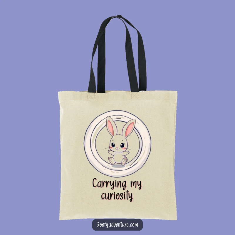 Funny Rabbit Portal Tote Bag: Curious Rabbit Carry-All for Adventures, Practical Funny Gift!