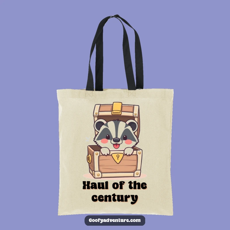 Funny Badger Treasure Chest Tote Bag: Carry Your Finds with a Smile