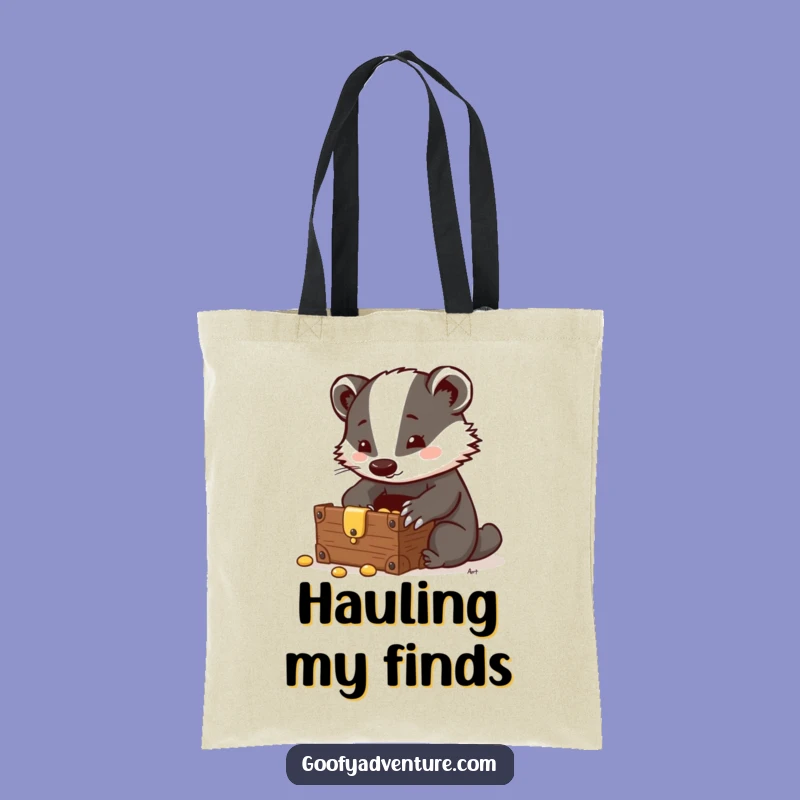 Funny Badger Treasure Chest Tote Bag: Carry Your Finds