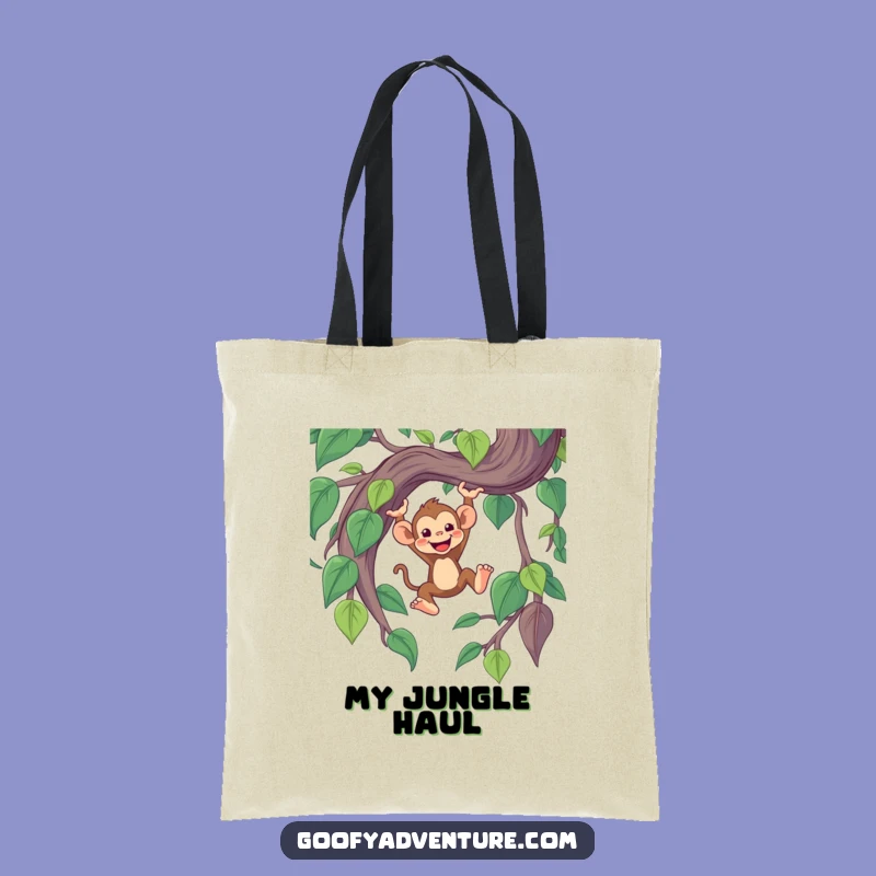 Funny Monkey Vine Tote Bag: Cheerful Monkey Carry-All for Adventures, Great Funny Gift!